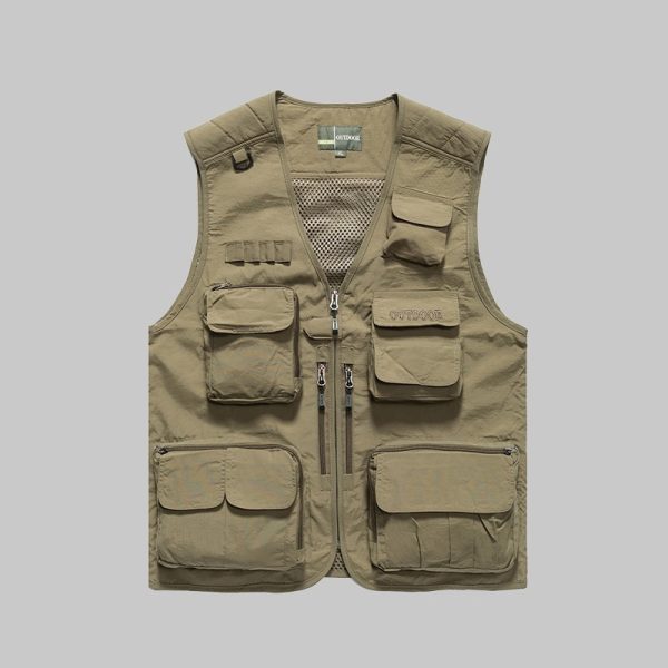 Spring/Summer Three-Dimensional Pocket Mesh Vest (Detachable Back)