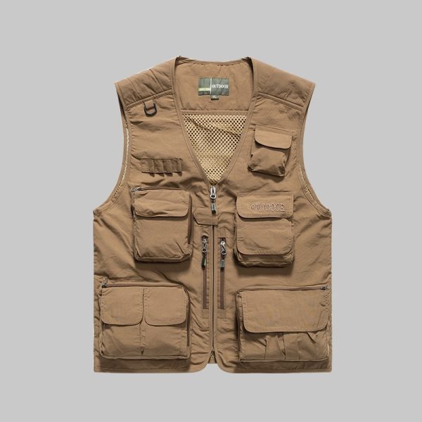 Spring/Summer Three-Dimensional Pocket Mesh Vest (Detachable Back)