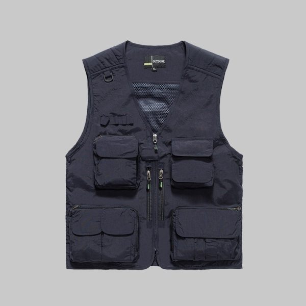 Spring/Summer Three-Dimensional Pocket Mesh Vest (Detachable Back)