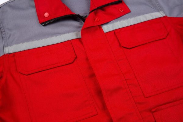 Colorblock large pocket high-visibility anti-static protective clothing suit