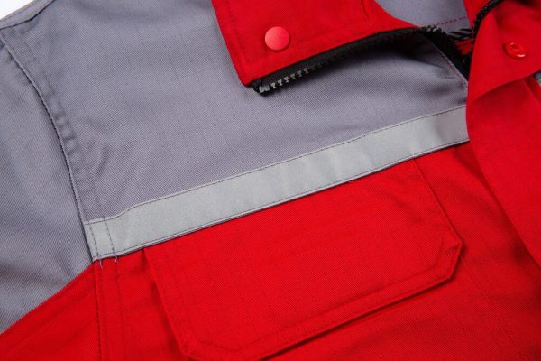 Colorblock large pocket high-visibility anti-static protective clothing suit