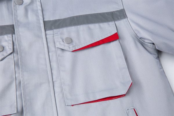 Three-dimensional pocket double-layer high-visibility anti-static work clothes suit