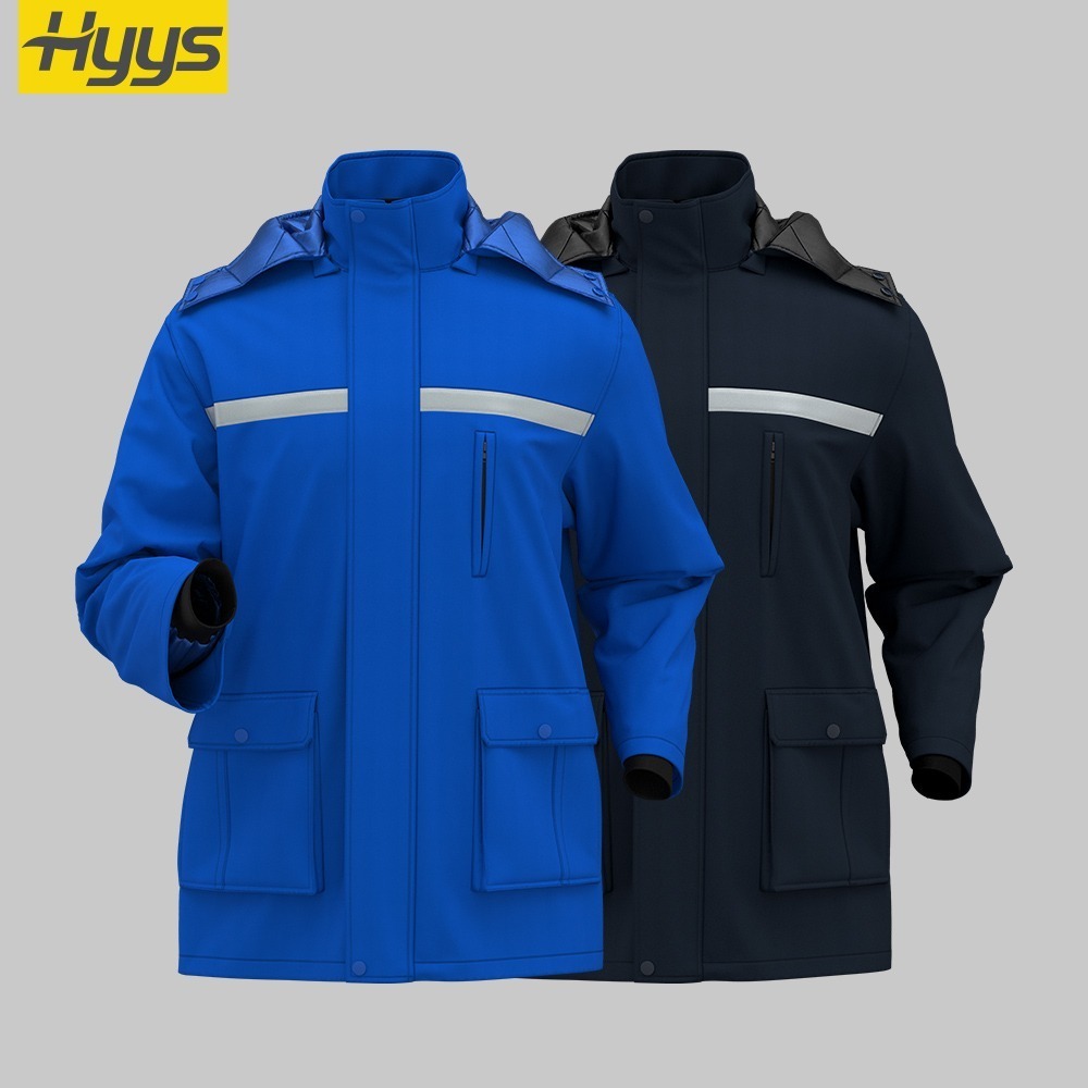 Detachable Wide High Visibility Mid-Length Winter Work Jacket