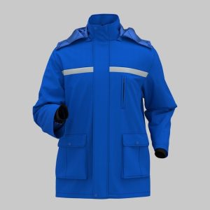 Veste de travail d'hiver mi-longue détachable à grande visibilité