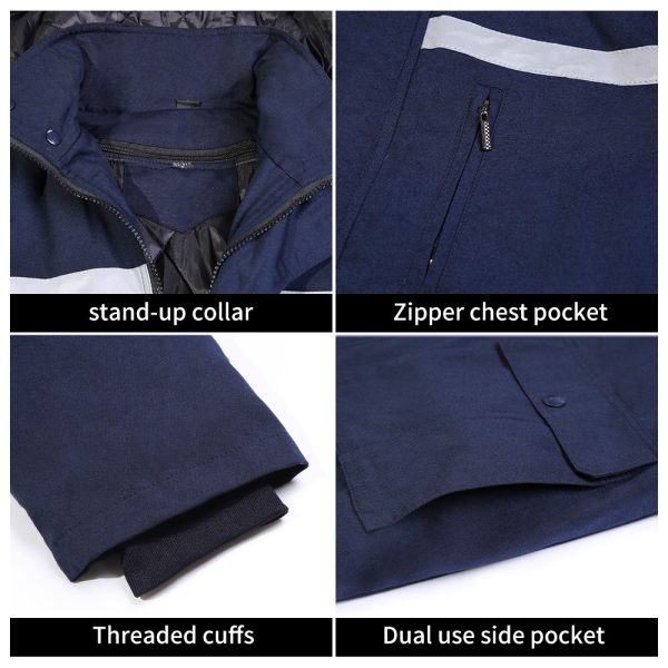 Detachable Wide High Visibility Mid-Length Winter Work Jacket