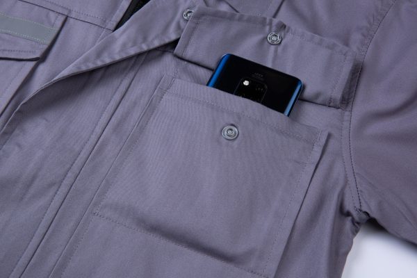 Summer Long-Sleeved Cotton Work Clothes with Multiple Reflective Stripes (QM2091X)