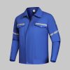 Summer Long-Sleeved Cotton Work Clothes with Multiple Reflective Stripes (QM2091X)