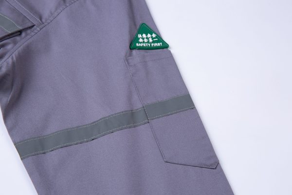 Summer Long-Sleeved Cotton Work Clothes with Multiple Reflective Stripes (QM2091X)