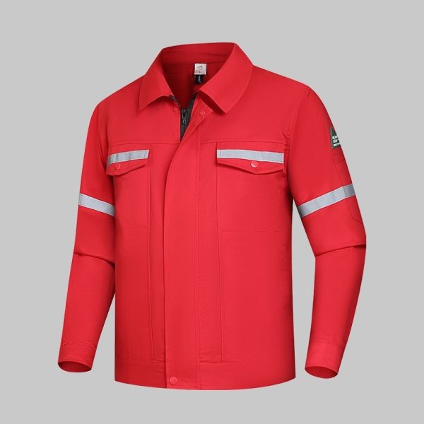 Summer Long-Sleeved Cotton Work Clothes with Multiple Reflective Stripes (QM2091X)