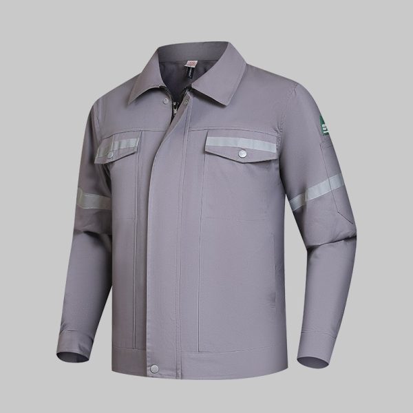 Summer Long-Sleeved Cotton Work Clothes with Multiple Reflective Stripes (QM2091X)