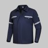 Summer Long-Sleeved Cotton Work Clothes with Multiple Reflective Stripes (QM2091X)