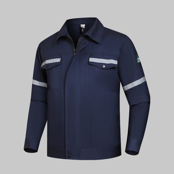 Summer Long-Sleeved Cotton Work Clothes with Multiple Reflective Stripes (QM2091X)