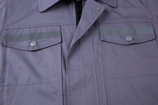 Summer Long-Sleeved Cotton Work Clothes with Multiple Reflective Stripes (QM2091X)