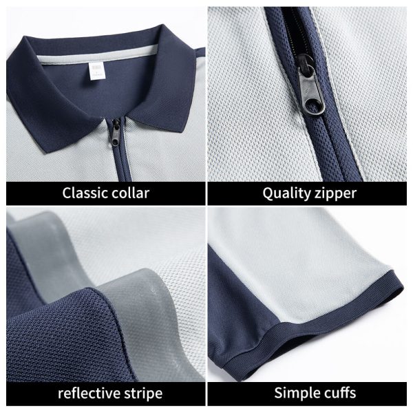 High Visibility Zipper Quick Dry Workwear T-shirt