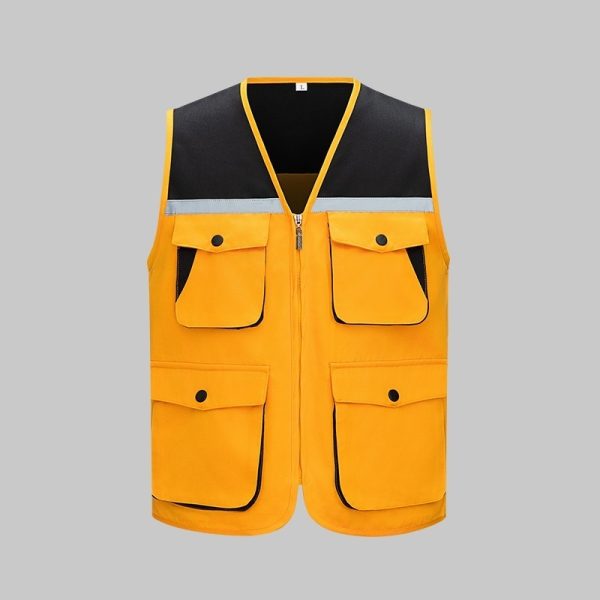 High-visibility color-blocking workwear vest