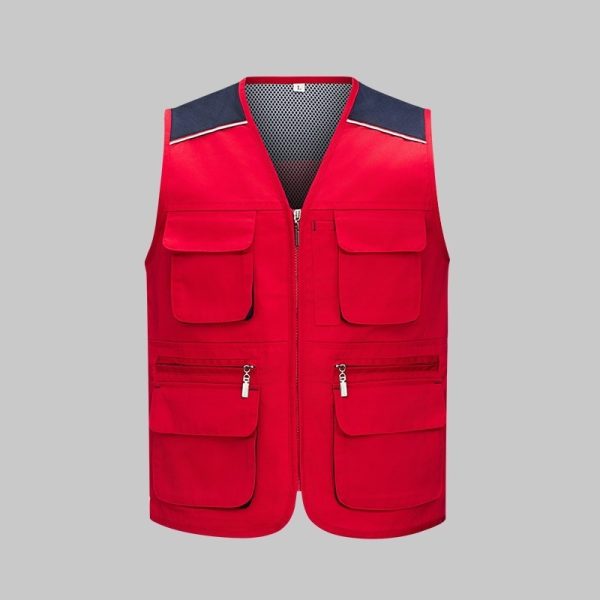 Colorblock Mesh Work Vest