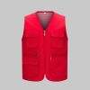 Solid Color Zipper Mesh Work Vest