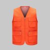Solid Color Zipper Mesh Work Vest
