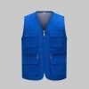 Solid Color Zipper Mesh Work Vest