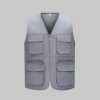 Solid Color Zipper Mesh Work Vest