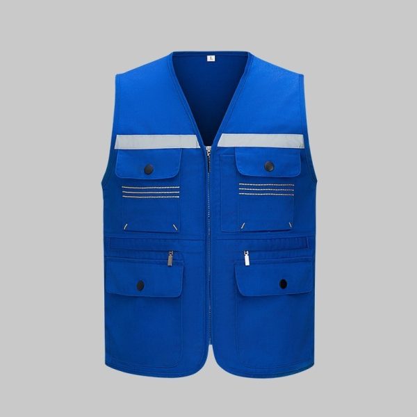 High-visibility topstitched work vest