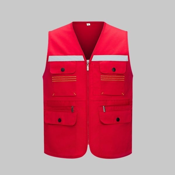 High-visibility topstitched work vest
