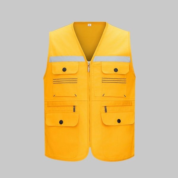 High-visibility topstitched work vest