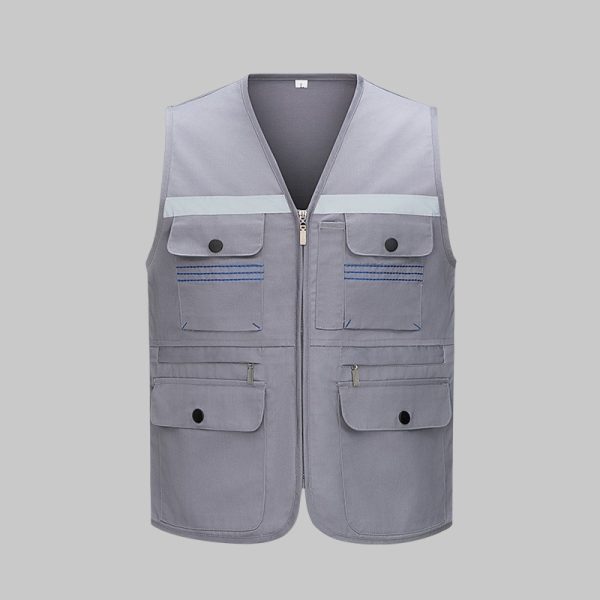 High-visibility topstitched work vest