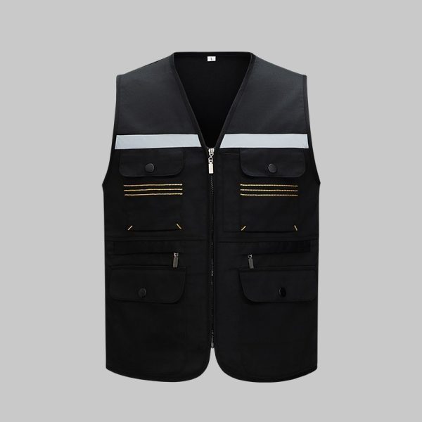 High-visibility topstitched work vest