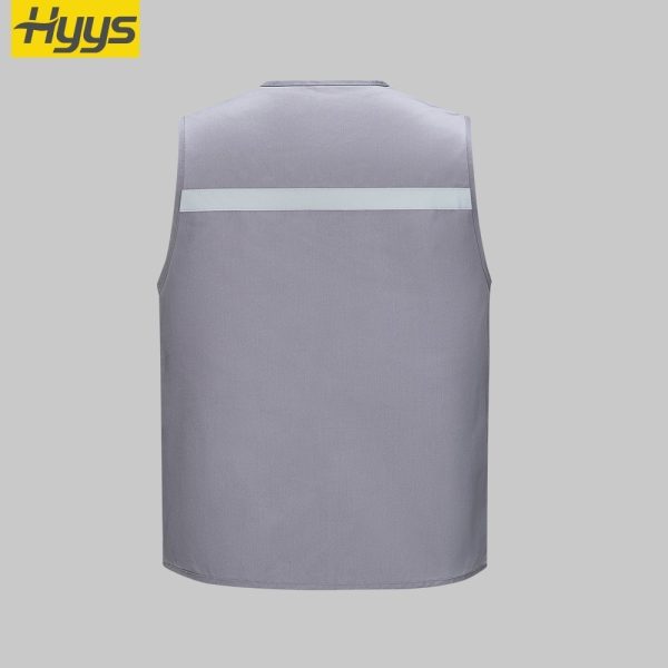 High-visibility topstitched work vest