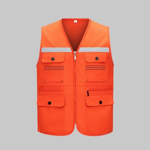 High-visibility topstitched work vest