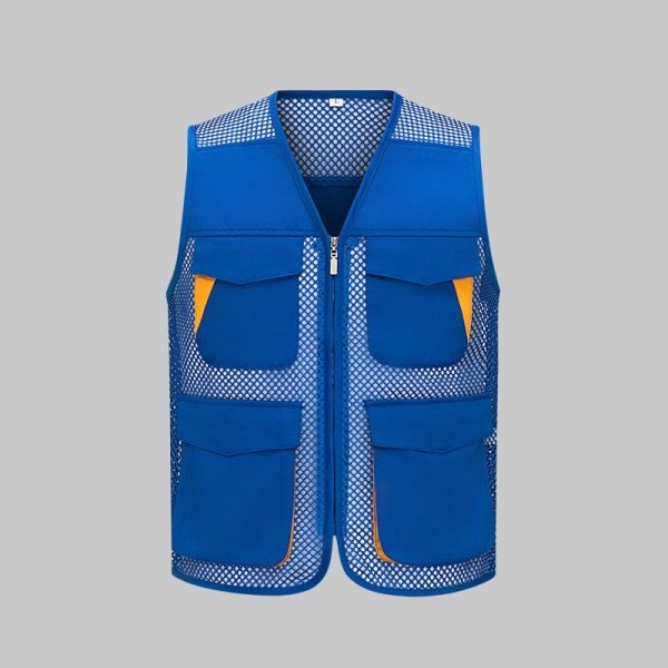 Multifunctional Colorblock Mesh Work Vest
