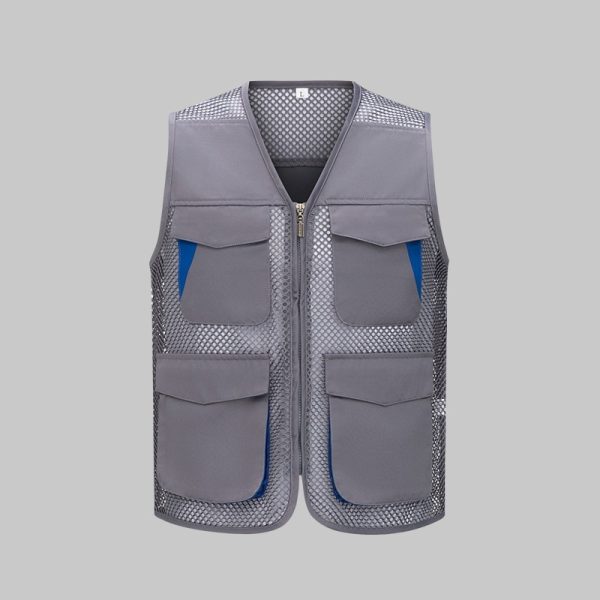 Multifunctional Colorblock Mesh Work Vest