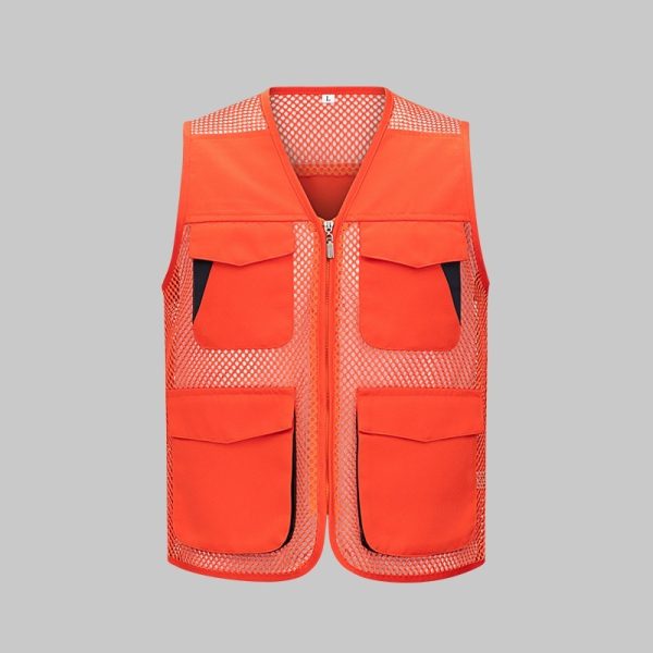 Multifunctional Colorblock Mesh Work Vest