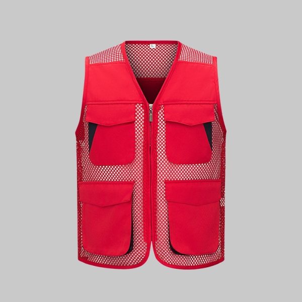 Multifunctional Colorblock Mesh Work Vest