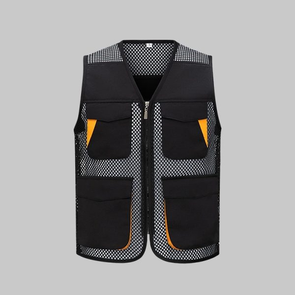 Multifunctional Colorblock Mesh Work Vest