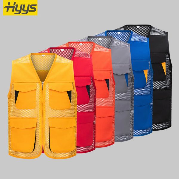 Multifunctional Colorblock Mesh Work Vest