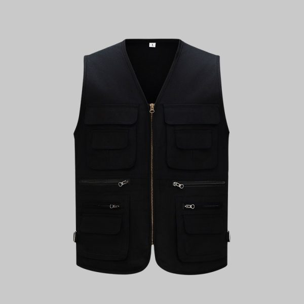 Pure cotton copper zipper work vest