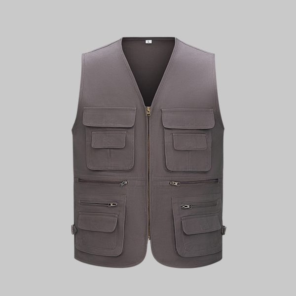 Pure cotton copper zipper work vest