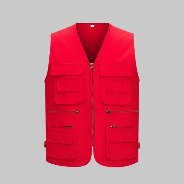 Pure cotton copper zipper work vest