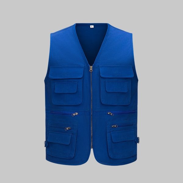 Pure cotton copper zipper work vest