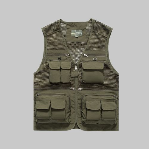 Summer mesh three-dimensional pocket work vest