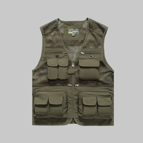Summer mesh three-dimensional pocket work vest