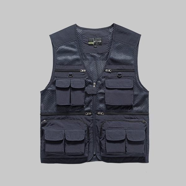 Summer mesh three-dimensional pocket work vest