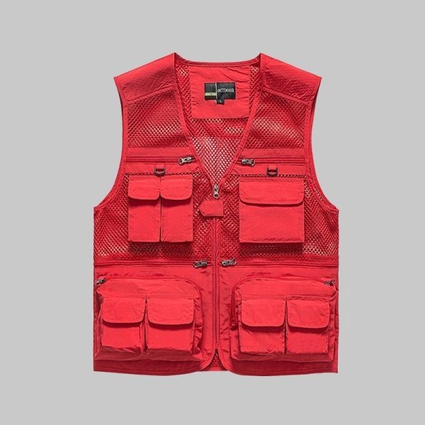 Summer mesh three-dimensional pocket work vest