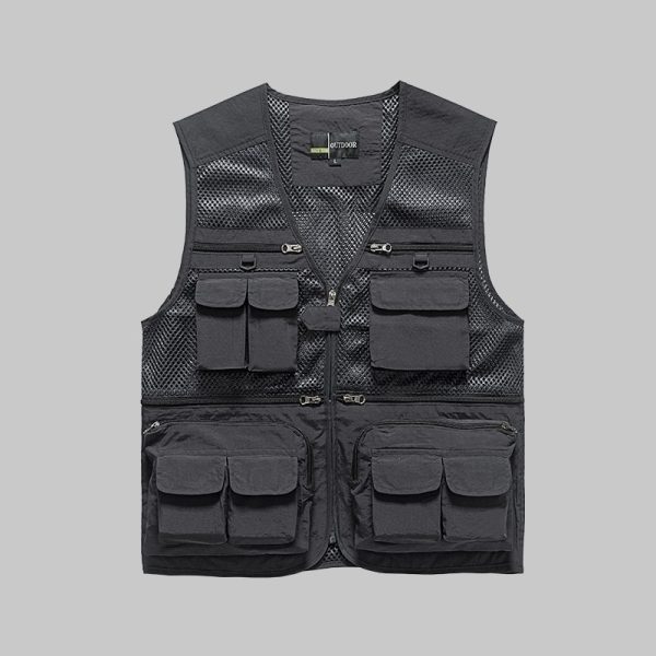 Summer mesh three-dimensional pocket work vest