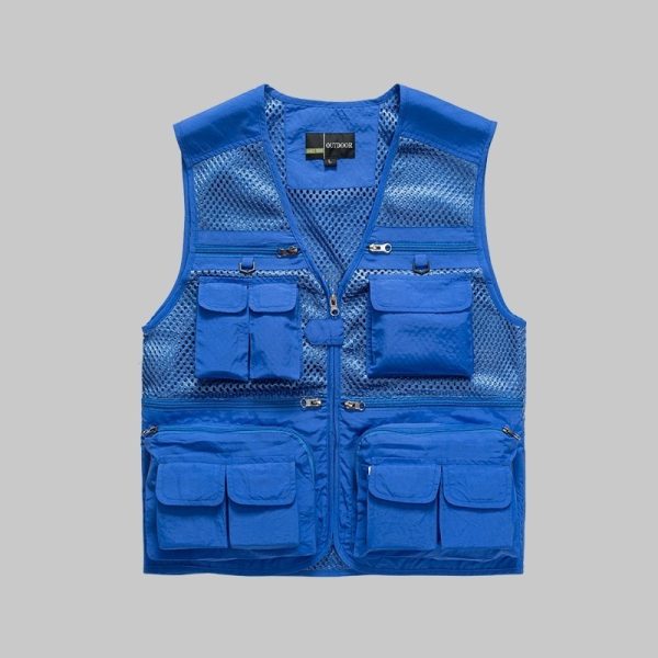 Summer mesh three-dimensional pocket work vest