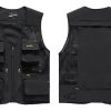 Mesh vest with three-dimensional pockets (detachable at the back)
