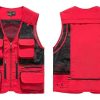 Mesh vest with three-dimensional pockets (detachable at the back)