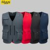Waterproof zippered large pocket work vest